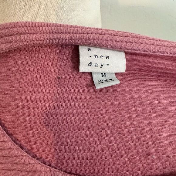 A NEW DAY top | mauve dusty rose oversized blouse | medium | casual - Picture 6 of 8